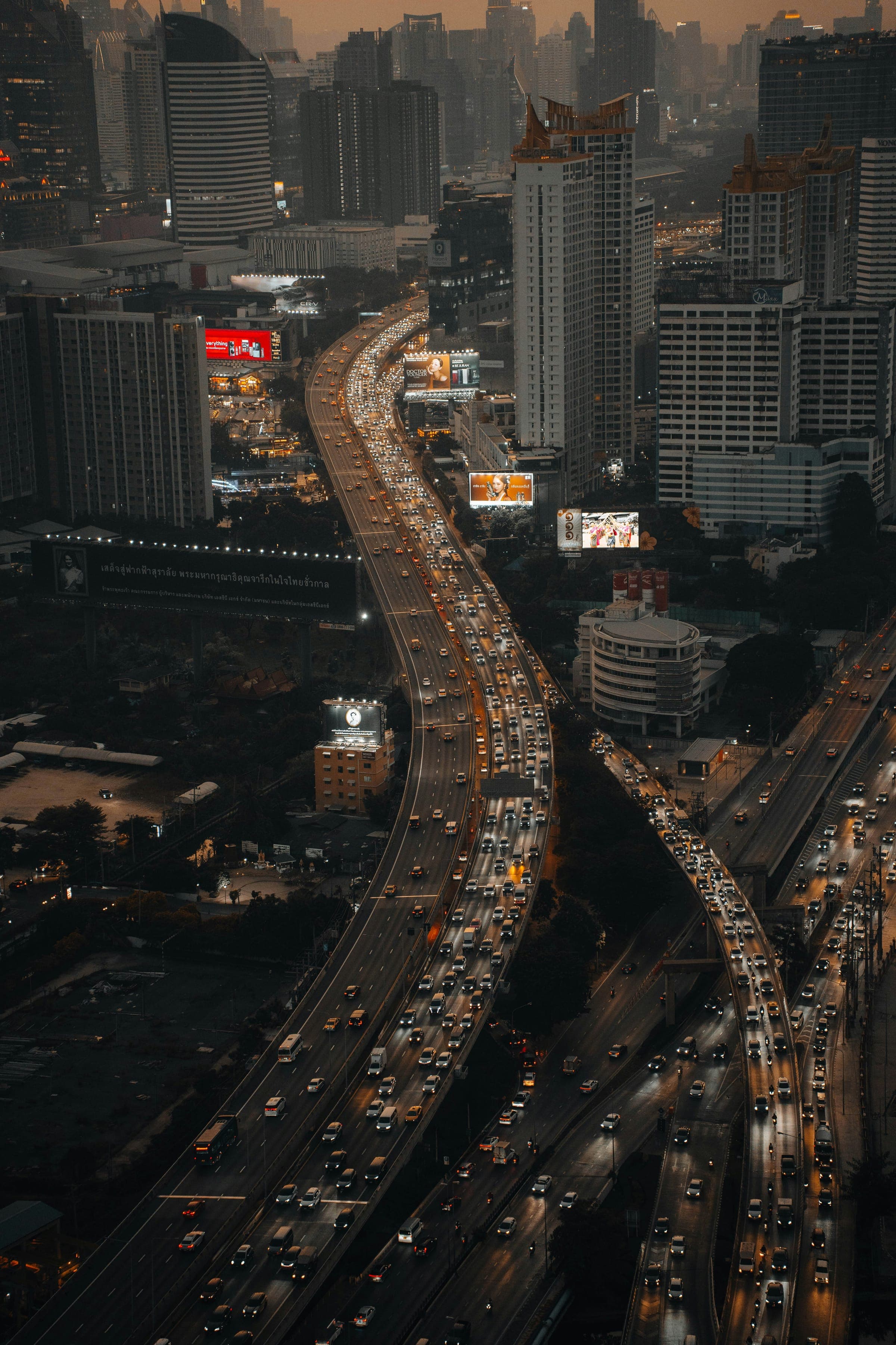 A city highway at night